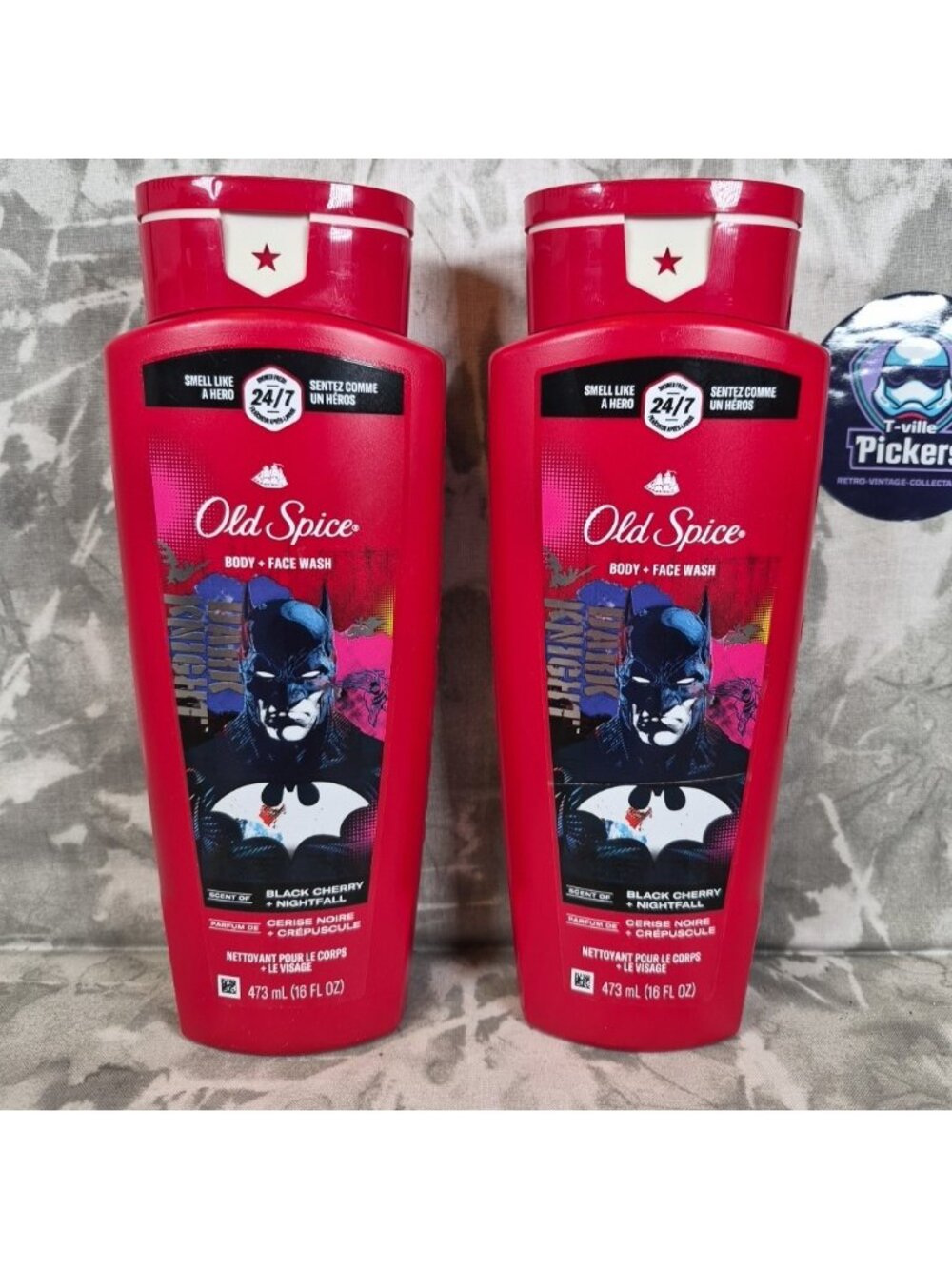 Lot Of 2~ Old Spice Batman Dark Knight Body Face Wash 16oz~Limited Edition